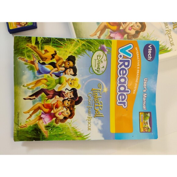 Vtech V Reader TinkerBell Great Fairy Rescue New Sealed 5-7 years Disney Manual - Picture 3 of 16